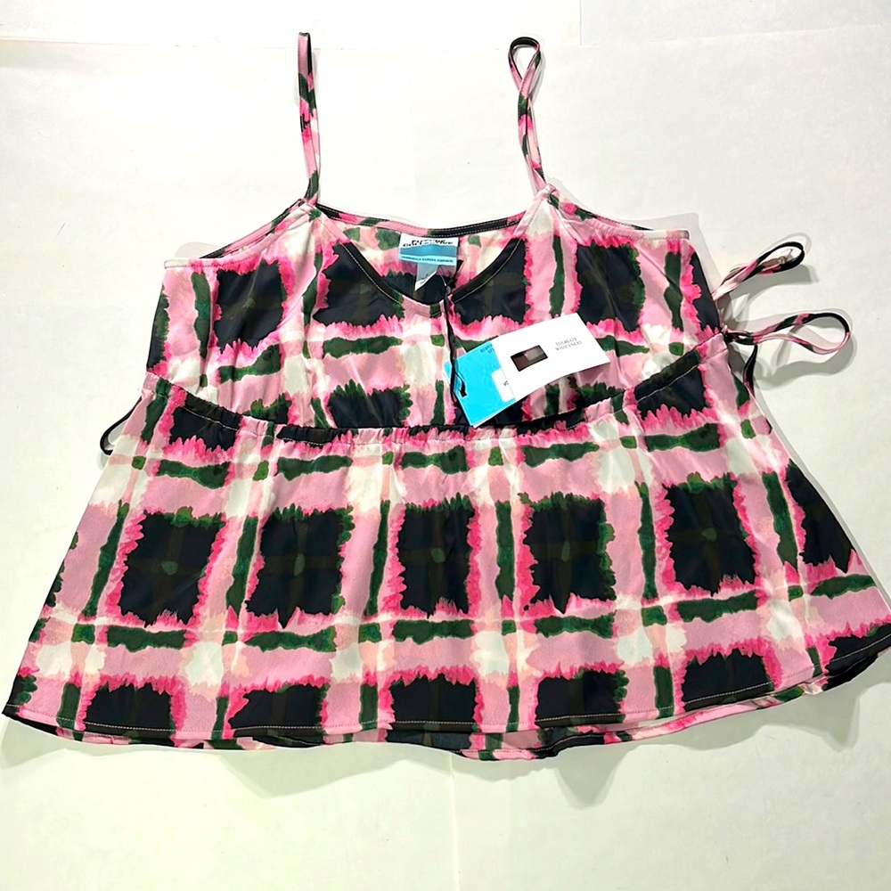 Future Collective Gabriella Karefa-Johnson pink tank top small NEW! neon cropped